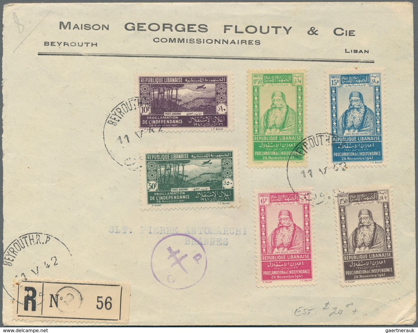 Libanon: 1925-80, Album Containing 58 Most Early Covers / Cards, Including FDC, Early Special Cancel - Libanon