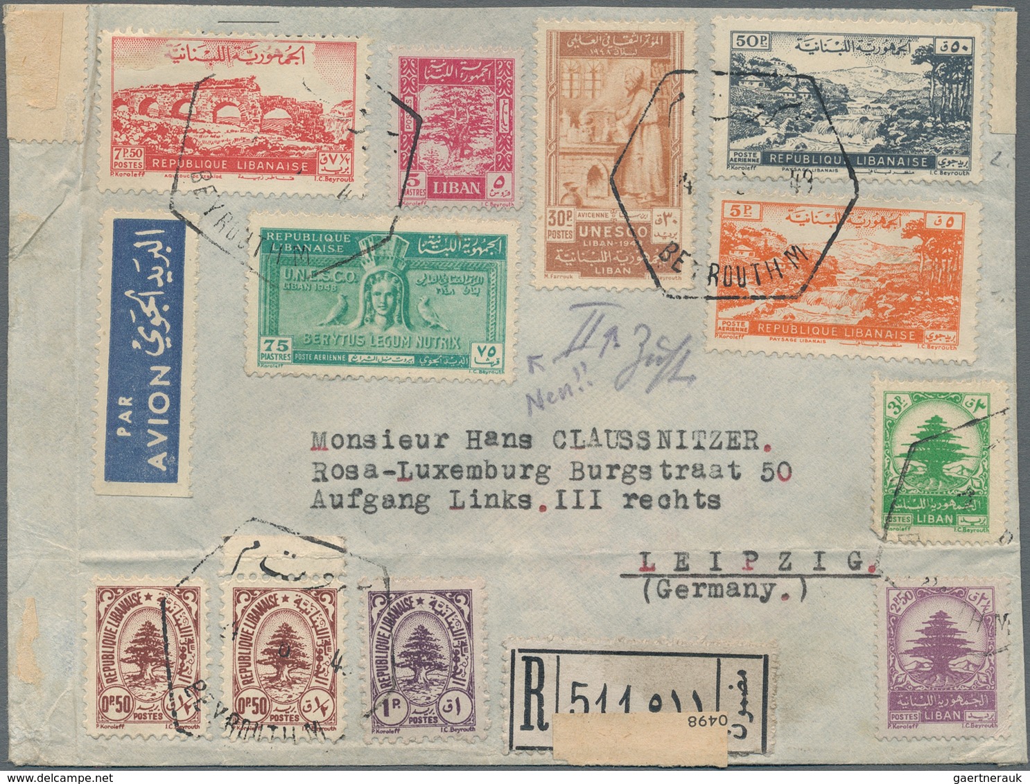 Libanon: 1925-80, Album containing 58 most early covers / cards, including FDC, early special cancel