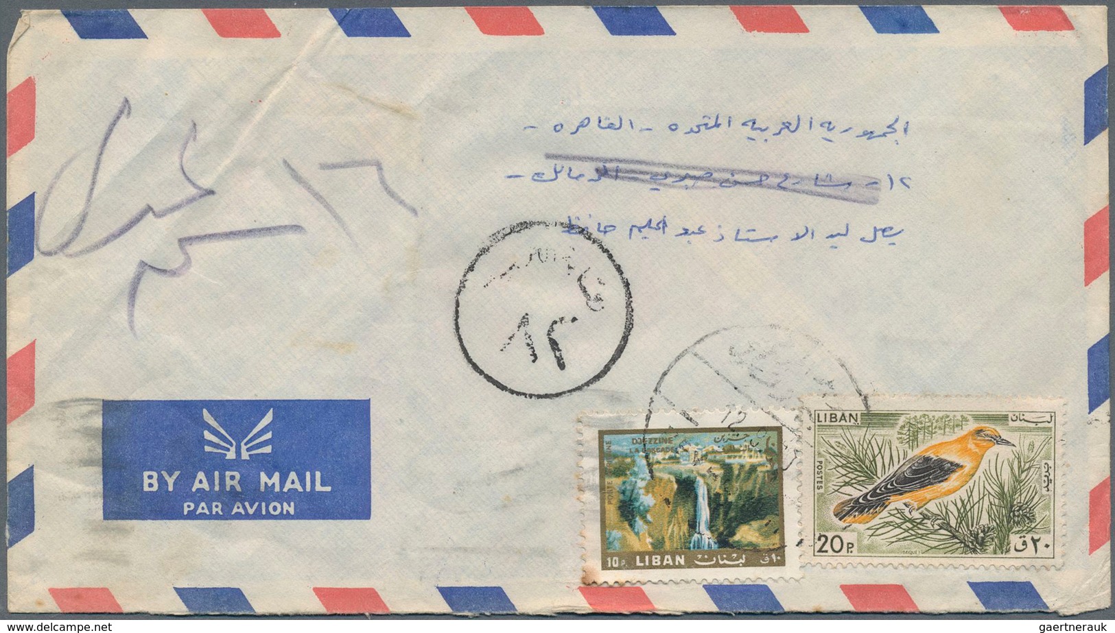 Libanon: 1926/1970 (ca.), Mainly Used Stock In Glasines And Hundreds Of Airmails Letters. Interestin - Libanon