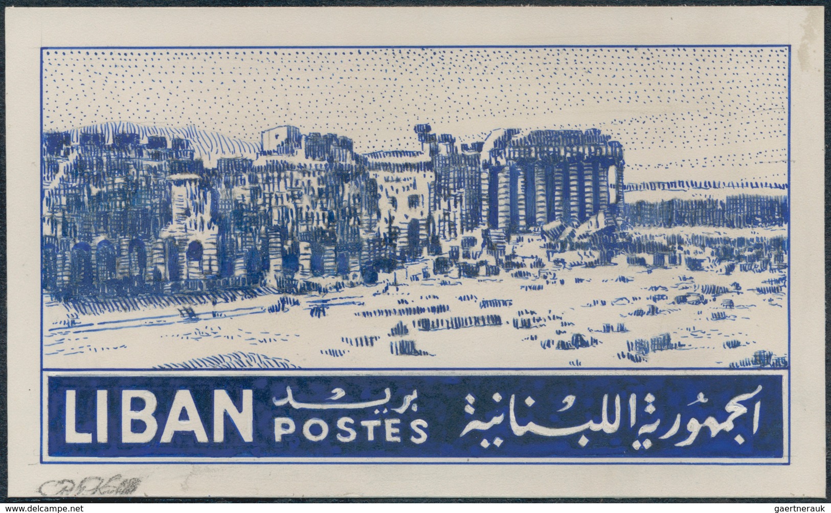 Libanon: 1930/1966. Whopping Collection Of 174 ARTIST'S DRAWINGS For Stamps Of The Named Period, Sto - Libanon