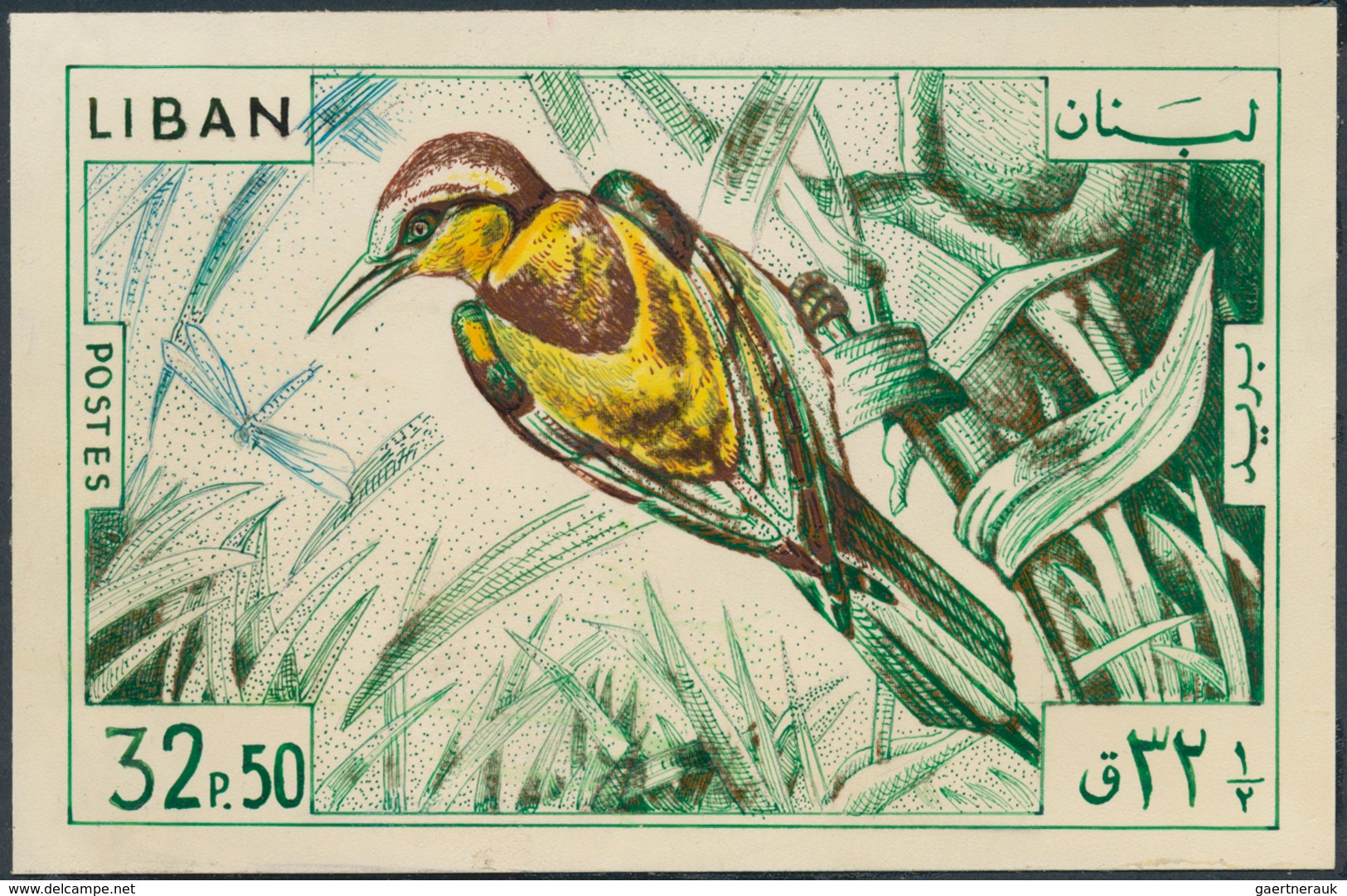 Libanon: 1930/1966. Whopping collection of 174 ARTIST'S DRAWINGS for stamps of the named period, sto