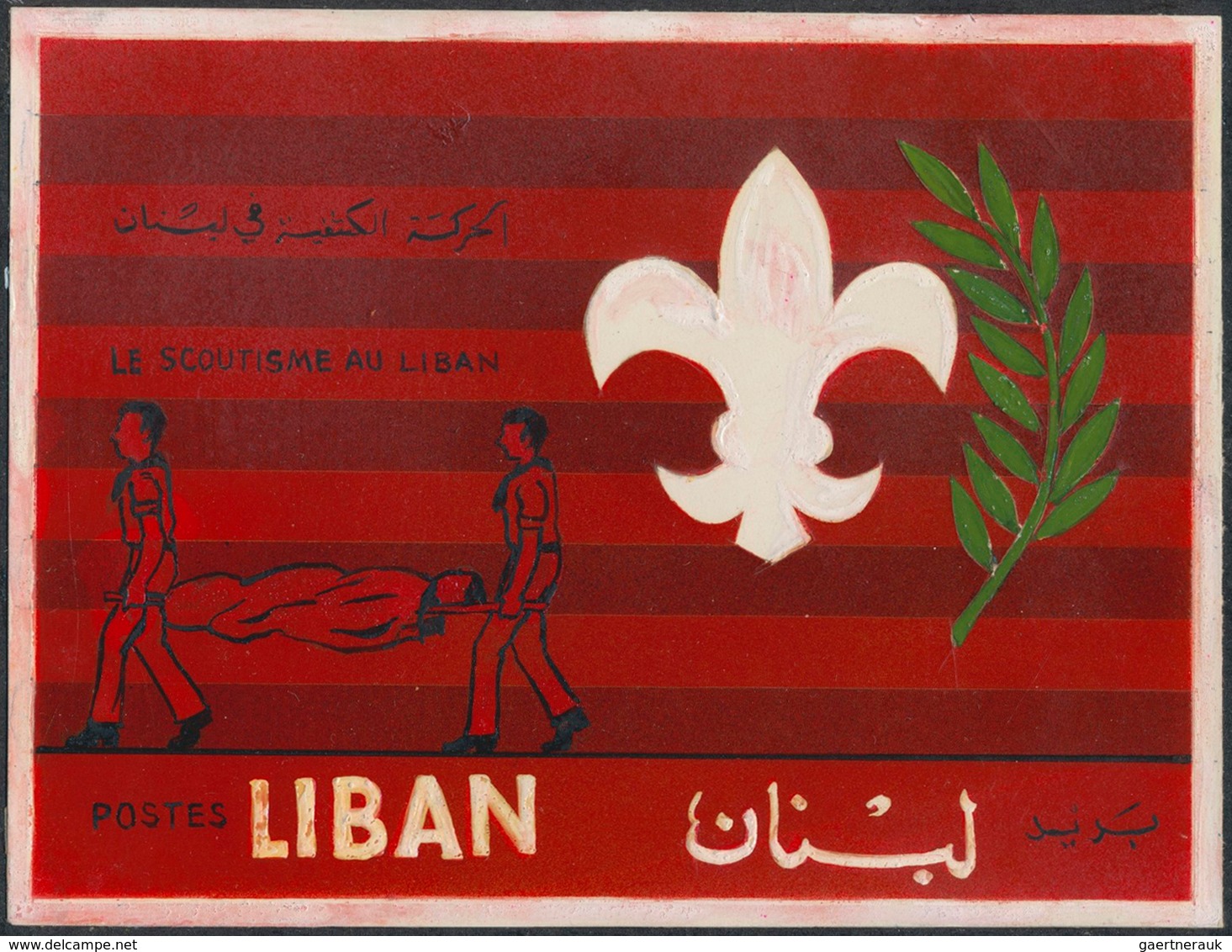 Libanon: 1930/1966. Whopping collection of 174 ARTIST'S DRAWINGS for stamps of the named period, sto