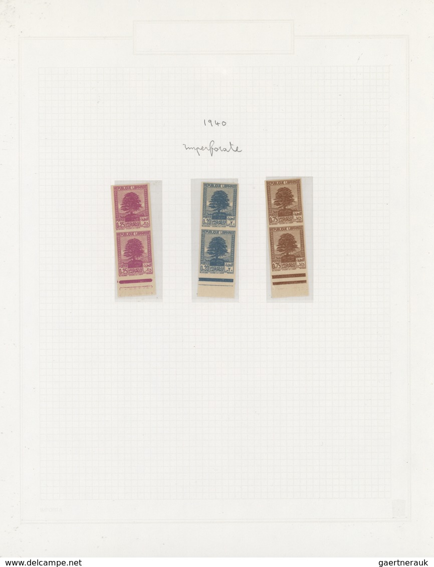 Libanon: 1940/1962, VARIETIES And SPECIALITIES, Mint Collection On Album Pages, Comprising Imperfora - Líbano