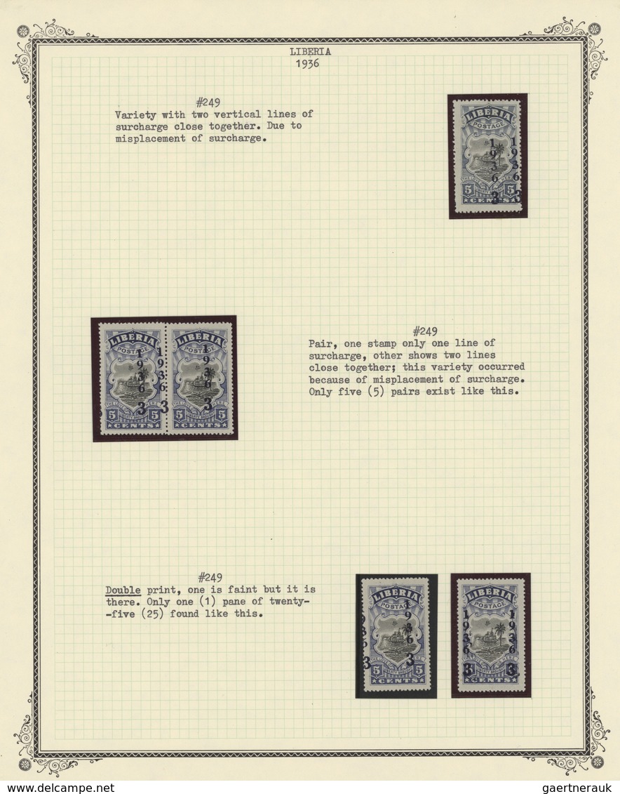 Liberia: 1936: Impressive Specialised Collection Of The 1936 Surcharges, With An Amazing Range Of Er - Liberia