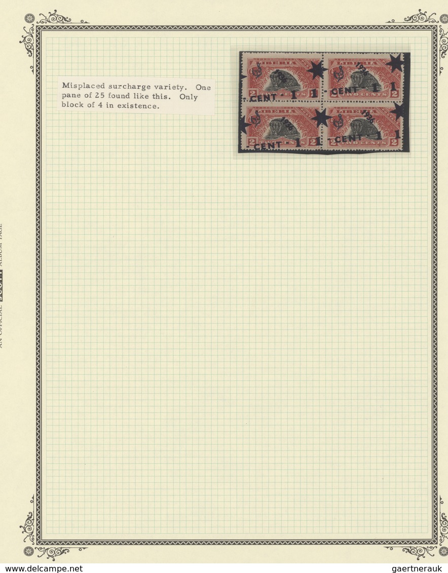 Liberia: 1936: Impressive Specialised Collection Of The 1936 Surcharges, With An Amazing Range Of Er - Liberia