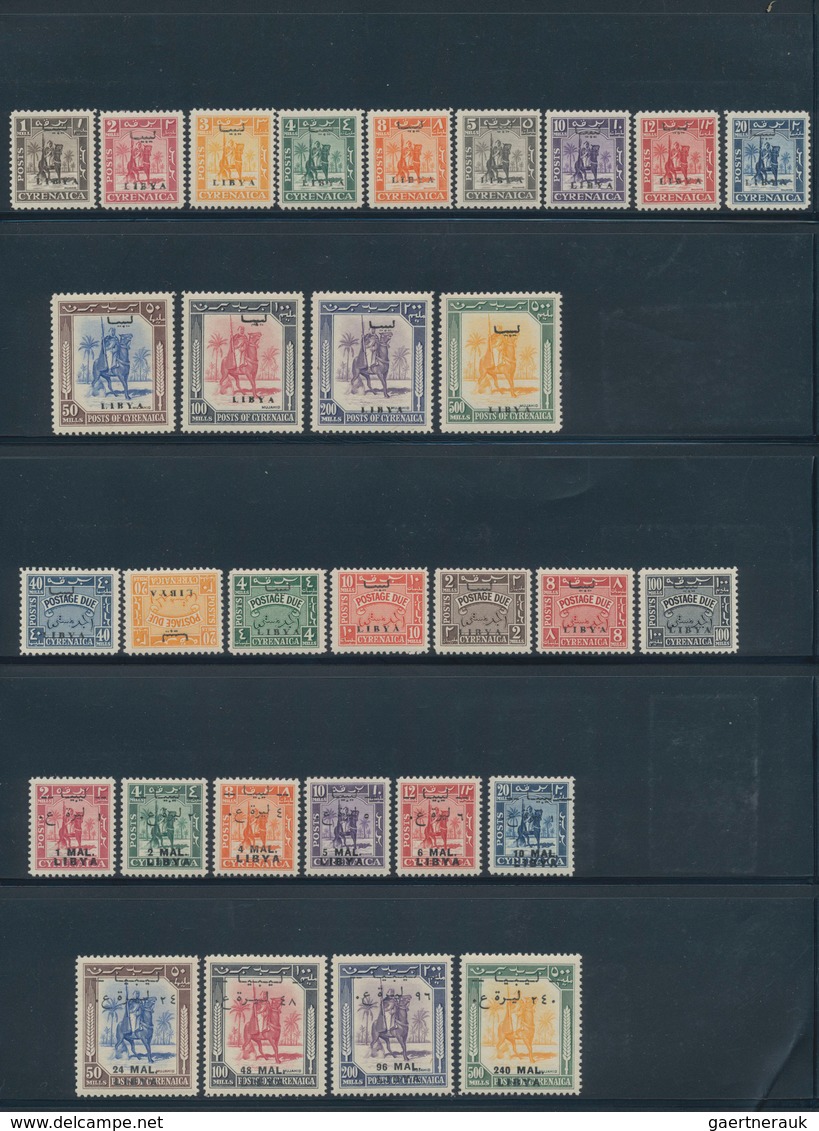 Libyen: 1943-52 Ca., Collection Of "British & French Occupation" On Ten Album Pages, Complete Mint, - Libia