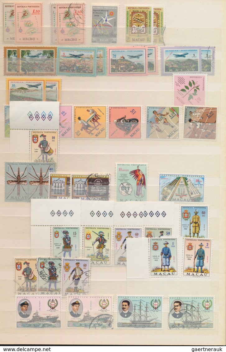 Macau: 1884/1985, Mint (postwar Also Several MNH) And Used Stock In Large Stockbook. Inc. Mint 1884 - Used Stamps