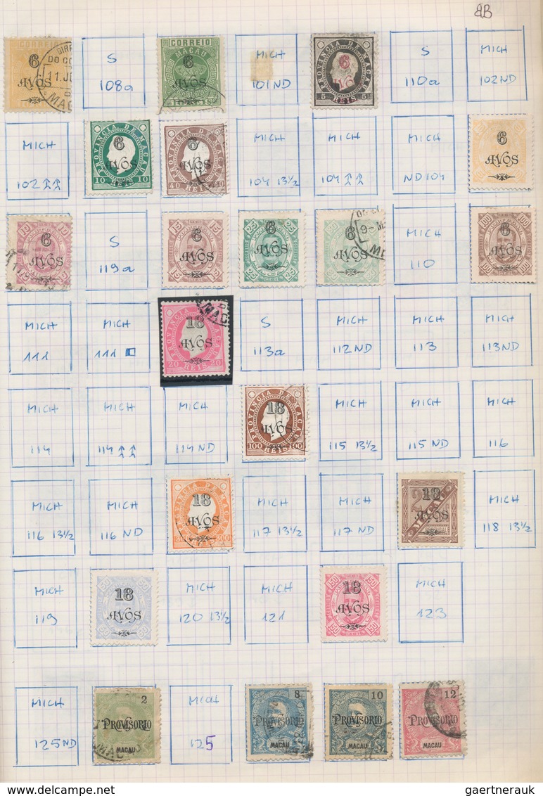 Macau: 1884/2006, Collection In Two Self-made Albums, Mostly MH And Used, Hinged To The Album, A Num - Used Stamps