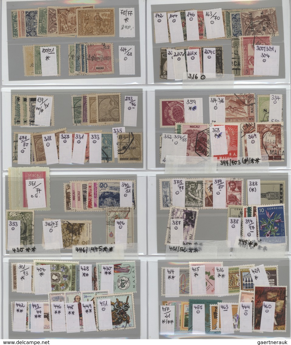 Macau: 1898/1999 (ca.), Dealer Stock On Stock Cards And In Album, With Many Better Materials From Mi - Used Stamps