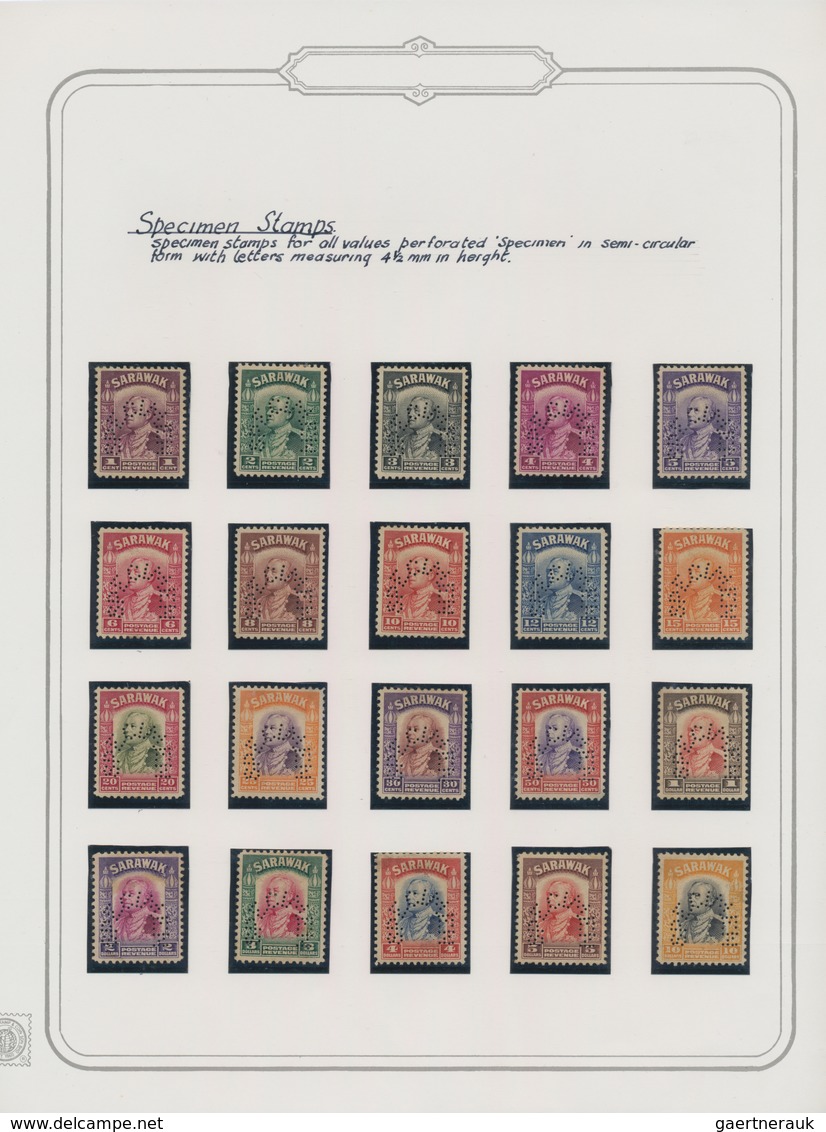 Malaiische Staaten - Sarawak: 1869-1965: Very specialized collection of mint and used stamps, proofs