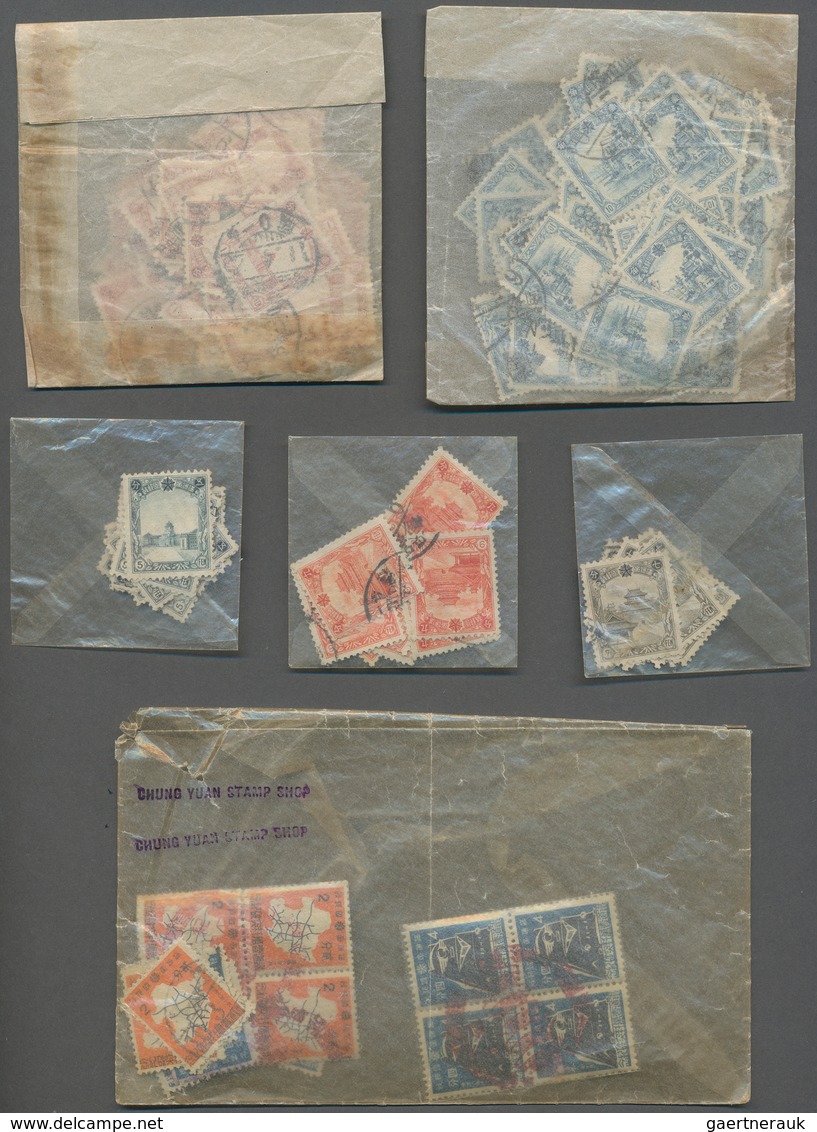 Mandschuko (Manchuko): 1932/45, Almost Exclusively Used In Old Paper Bags And Approval Booklet, From - 1932-45  Mandschurei (Mandschukuo)