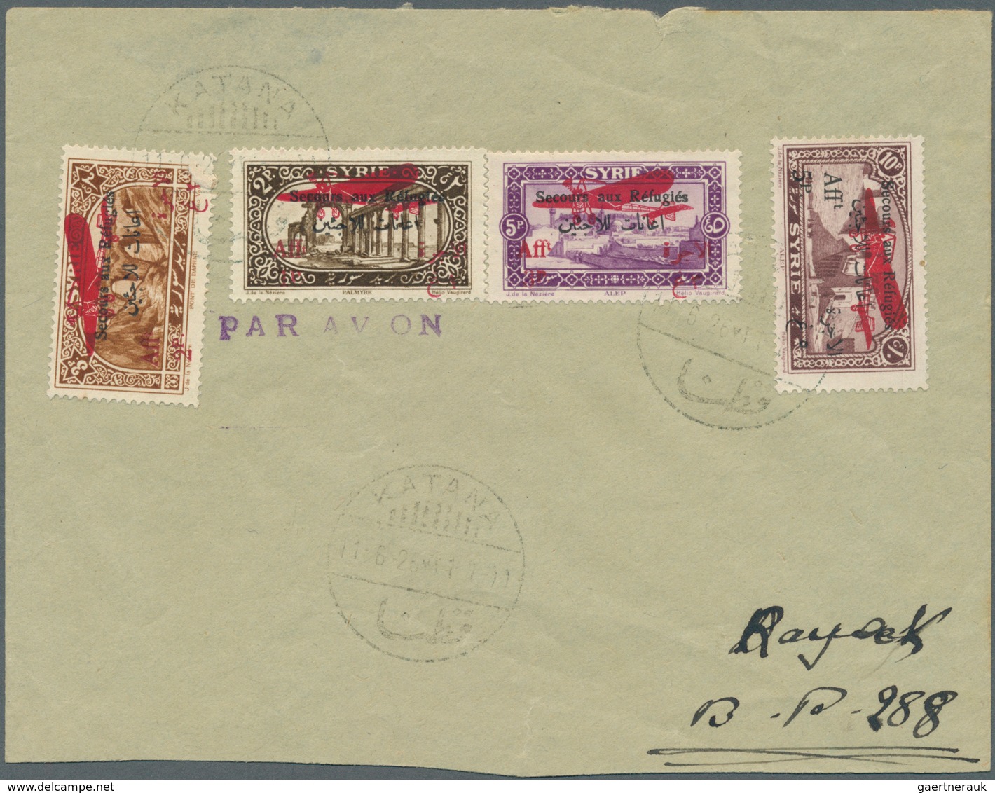 Marokko: 1917/1952, Group Of Seven Epreuve: 1917 "Grand Mechouar" Epreuve In Rose Without Value, 194 - Used Stamps