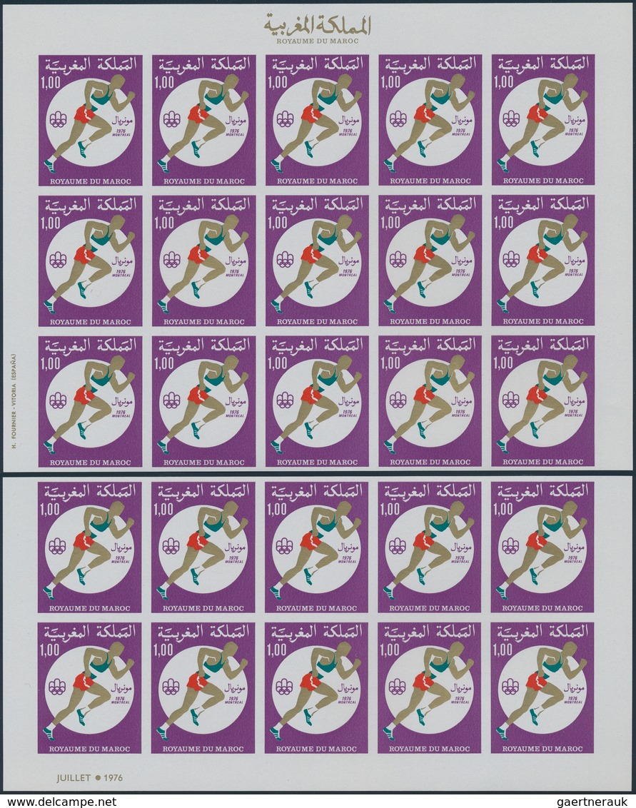 Marokko: 1975-90, Album With Imperf Blocks, Sheets And Souvenir Sheets, Olympics And Sports, Animals - Used Stamps