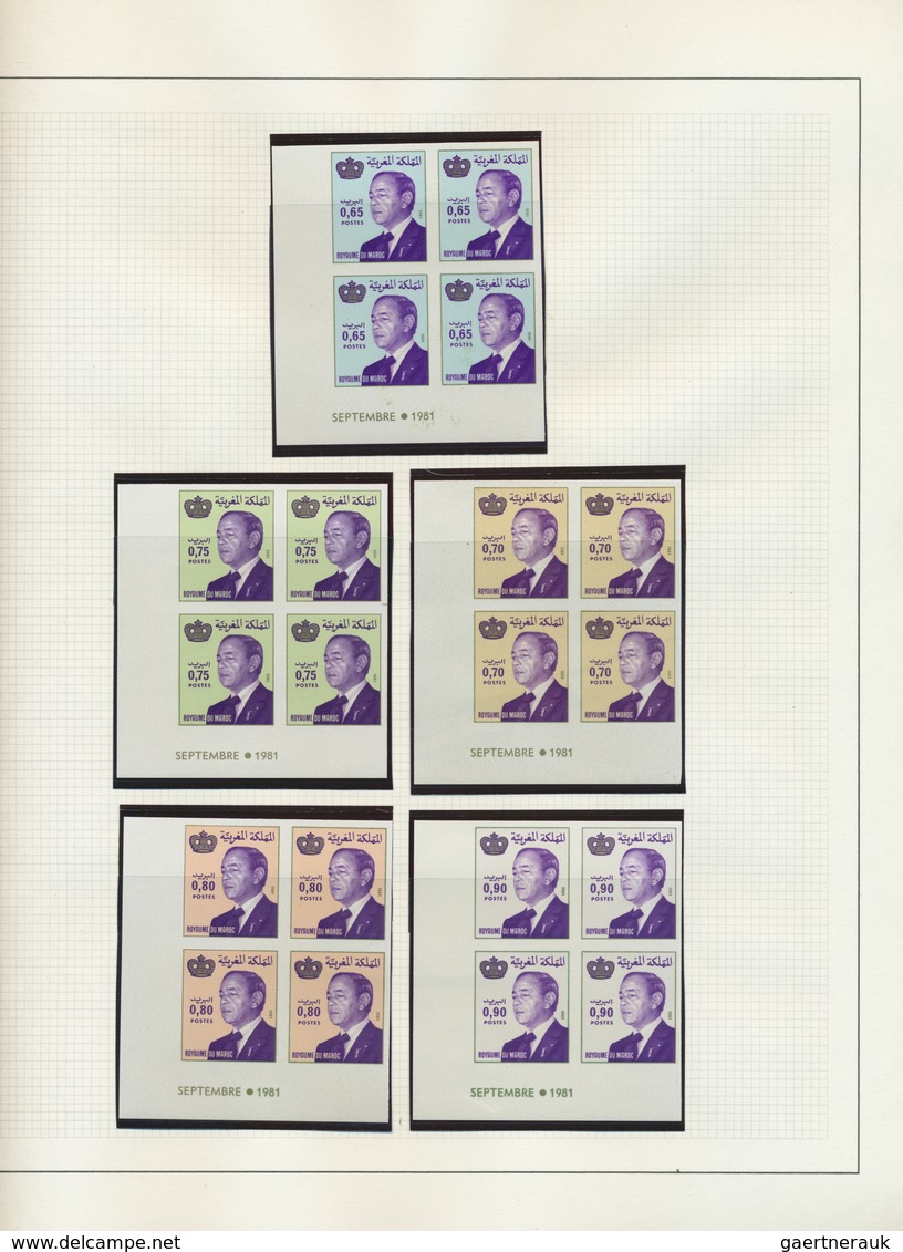 Marokko: 1981/1992, U/m Collection Of Apprx. 250 Different IMPERFORATE Blocks Of Four (=apprx. 1.000 - Oblitérés