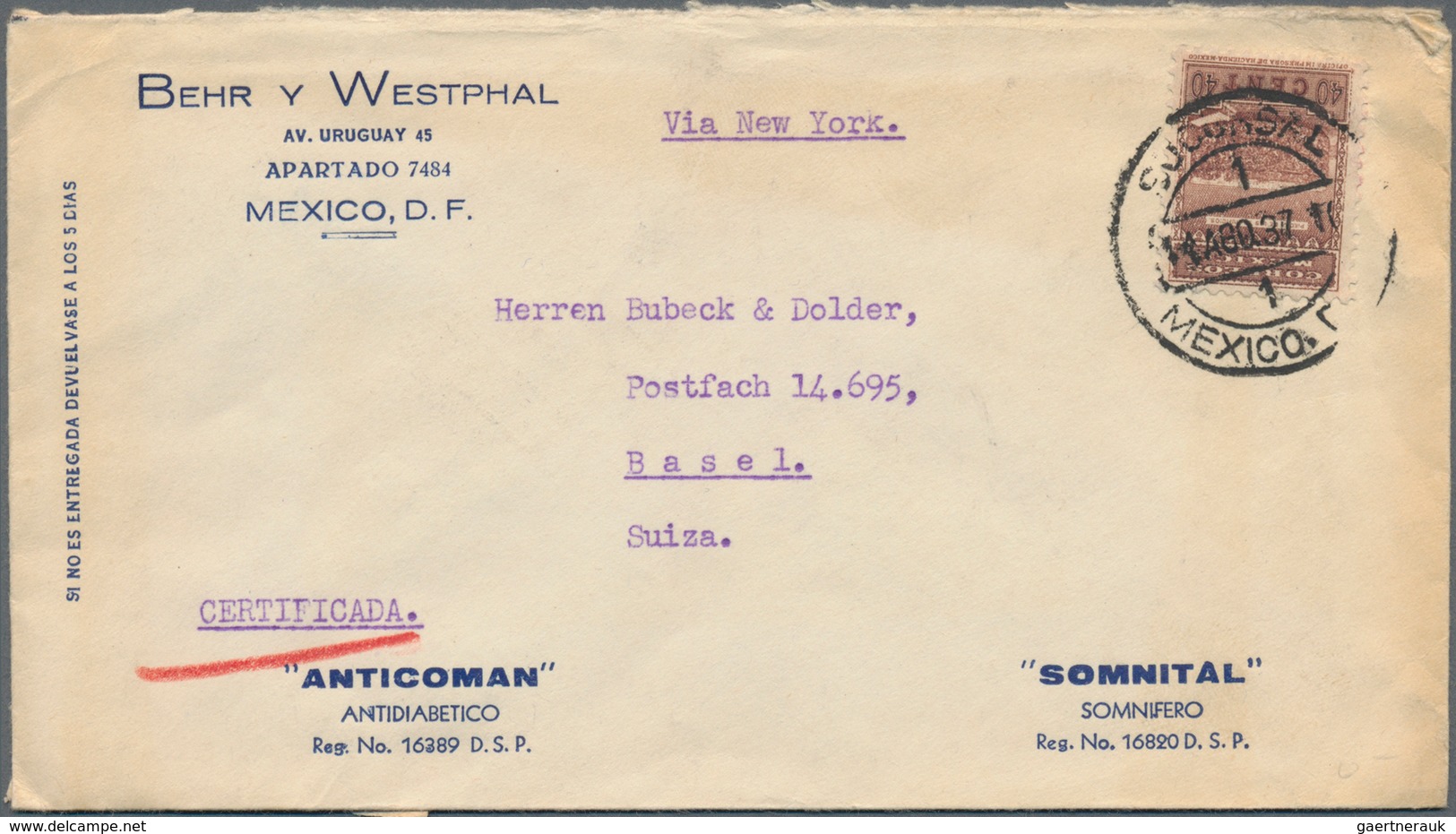 Mexiko: 1869/1955 (ca.) apprx. 130 covers/few used stationery inc. uprates, mostly from corresponden