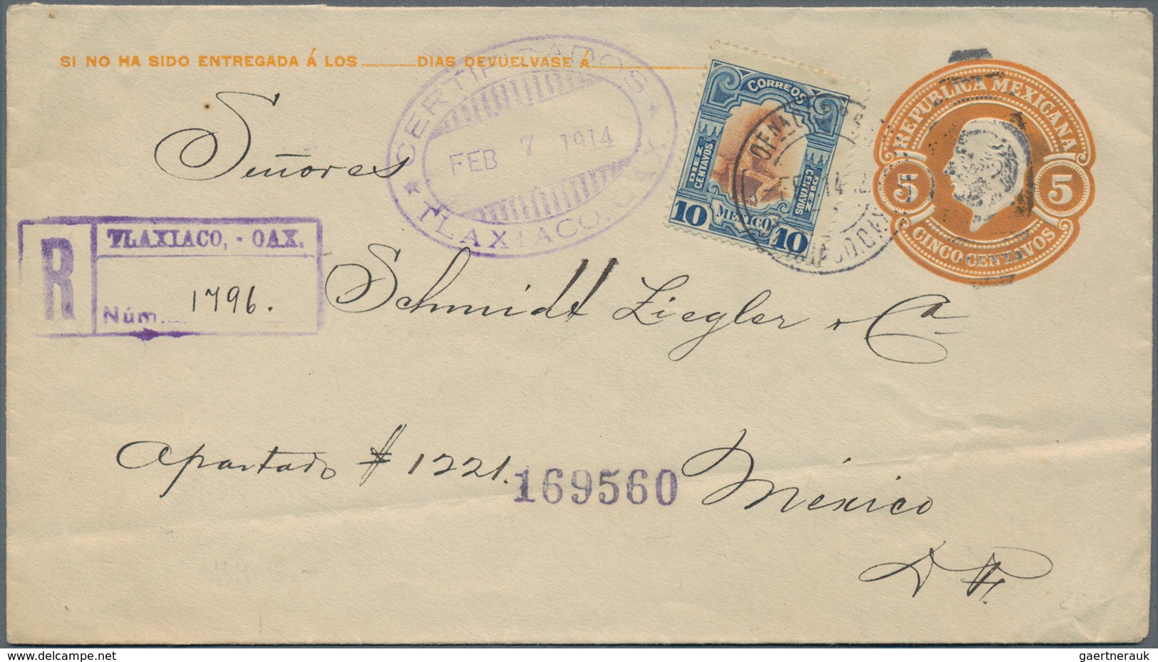 Mexiko: 1869/1955 (ca.) apprx. 130 covers/few used stationery inc. uprates, mostly from corresponden