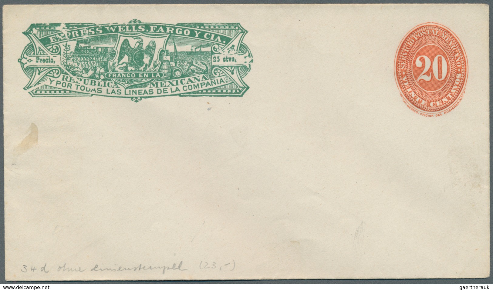 Mexiko - Ganzsachen: 1885-95 Ca.- WELLS FARGO Et Al.: Collection Of 55 Special Postal Stationery Env - Mexico