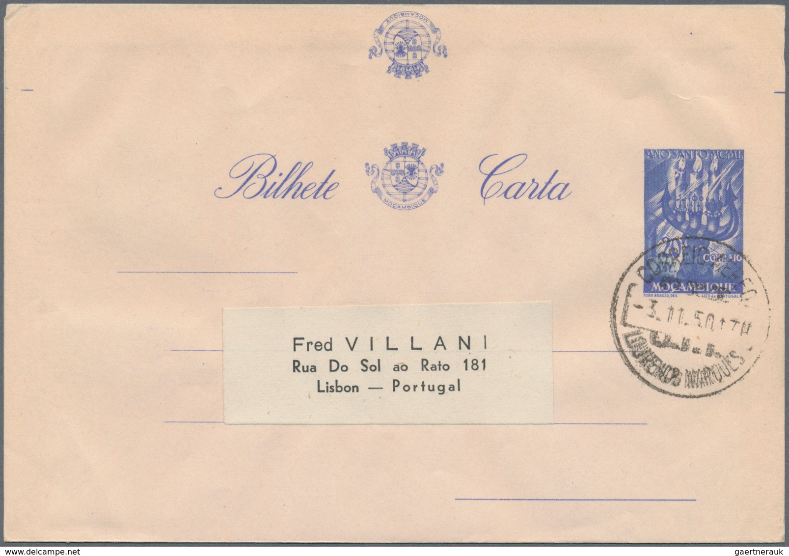 Mocambique: 1948/61 Collection Of About 110 Unused And Used (to One Address) Pictured Lettercards An - Mosambik