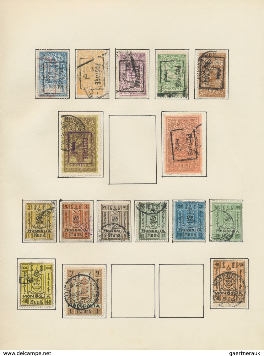 Mongolei: 1924-32, Collection Of 51 Used Stamps Of Mongolia And 30 Stamps (16 Mint) Of Tuva, Includi - Mongolie