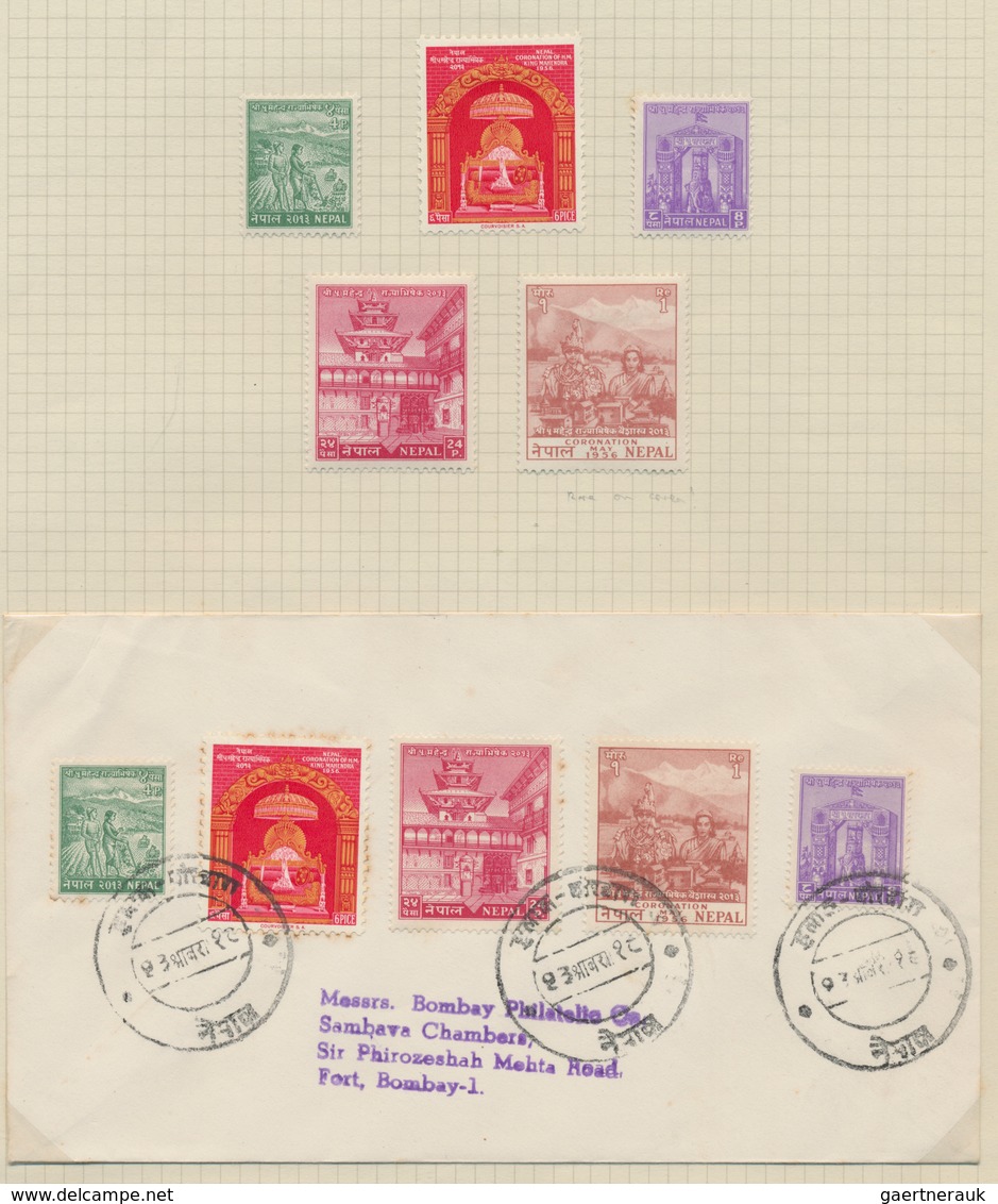 Nepal: 1907-68, Collection Of More Than 140 Stamps, Mostly Mint, And 14 Covers And FDCs, With Comple - Népal