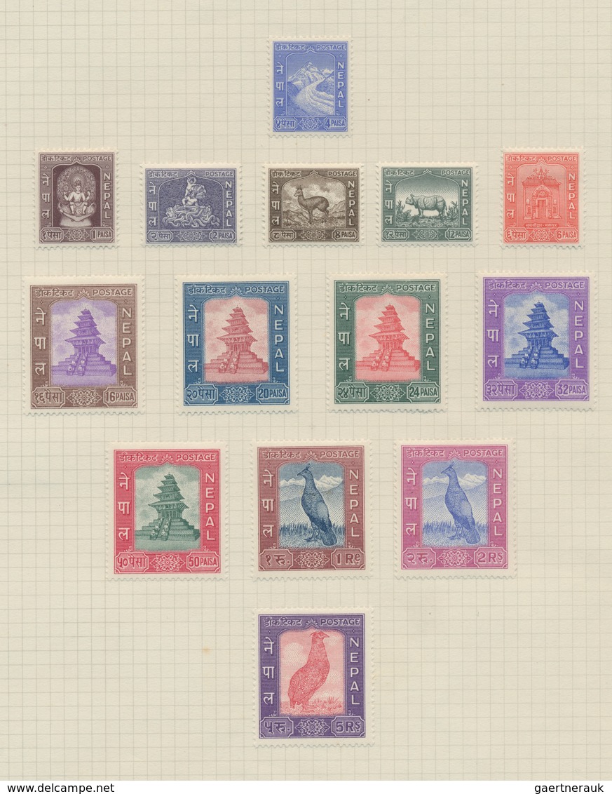 Nepal: 1907-68, Collection Of More Than 140 Stamps, Mostly Mint, And 14 Covers And FDCs, With Comple - Népal