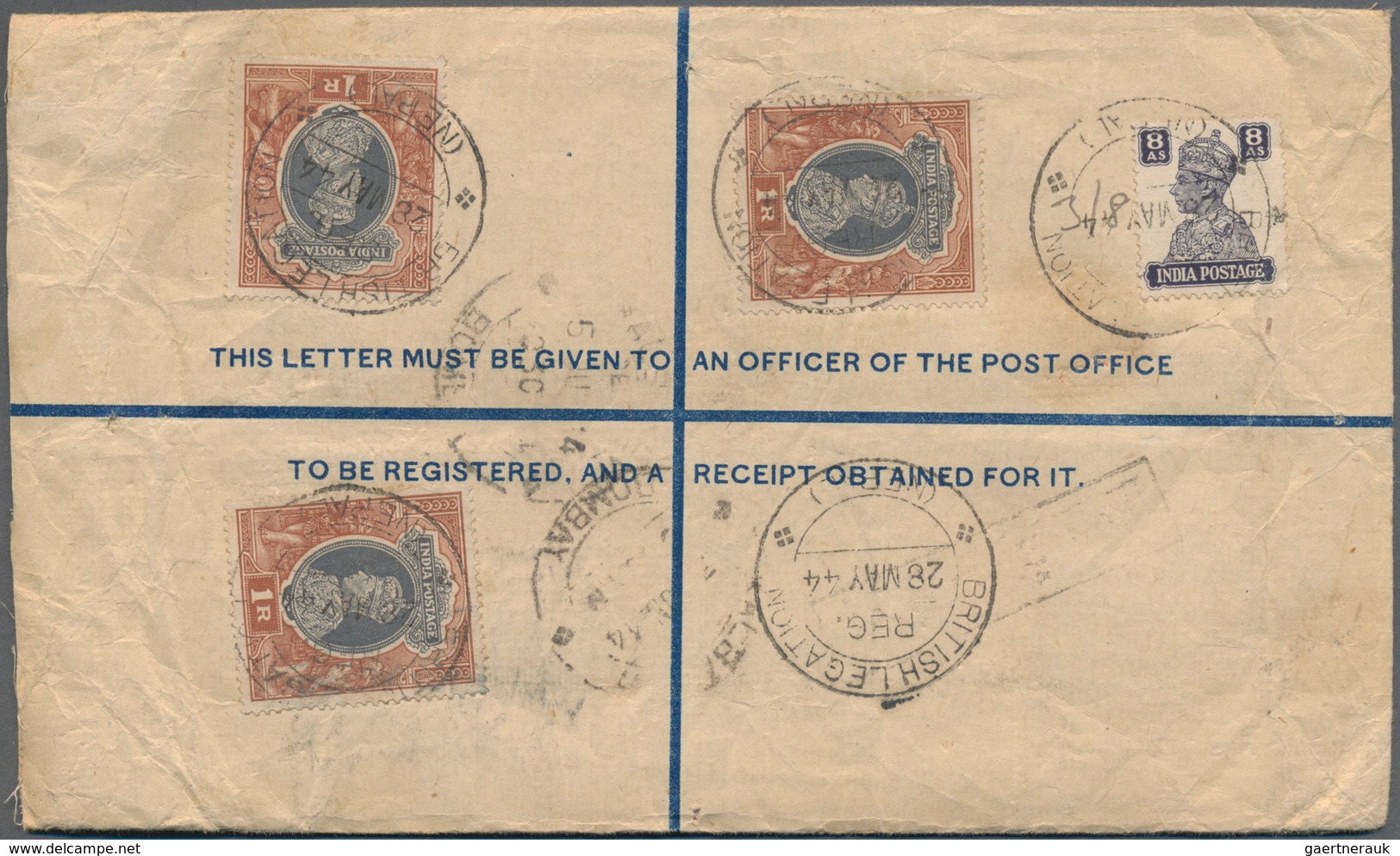 Nepal: 1940's-50's: Collection Of 20 Postal Stationery Registered Envelopes And Covers From NEPAL To - Nepal