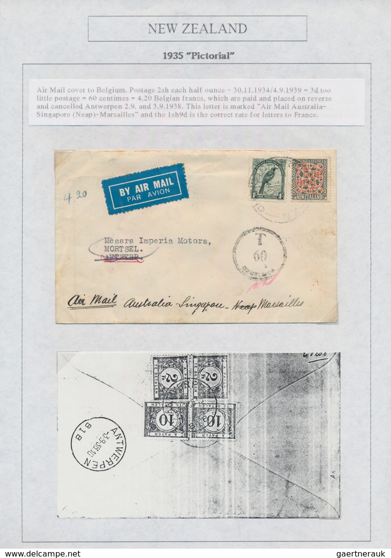 Neuseeland: 1935/1943 (ca.), DEFINITIVE ISSUE "PICTORIALS", Award-winning Deeply Specialised Exhibit - Cartas & Documentos