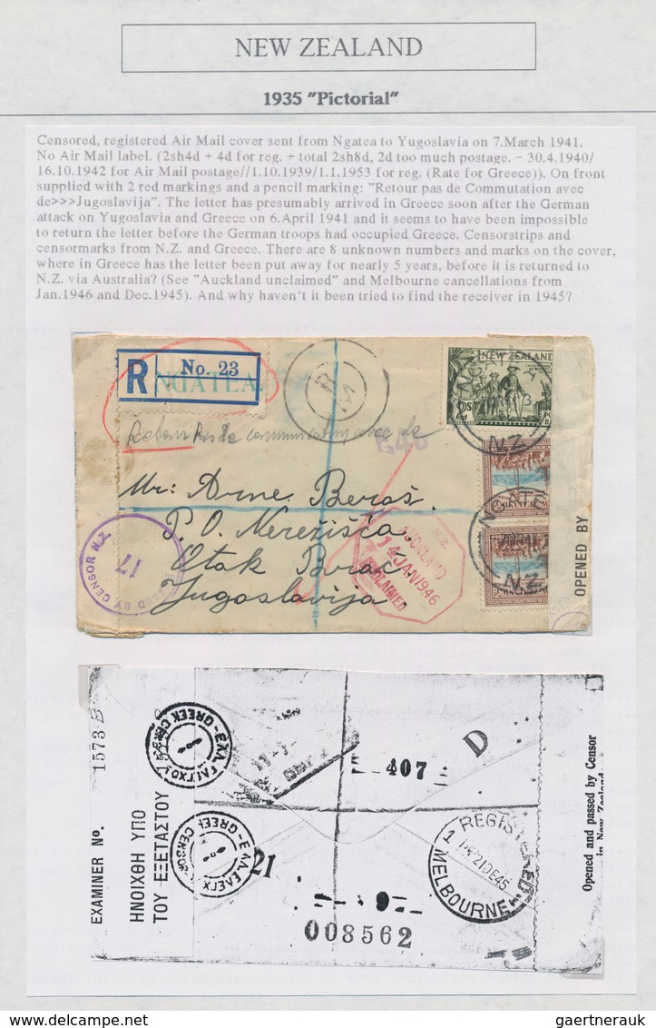 Neuseeland: 1935/1943 (ca.), DEFINITIVE ISSUE "PICTORIALS", Award-winning Deeply Specialised Exhibit - Cartas & Documentos