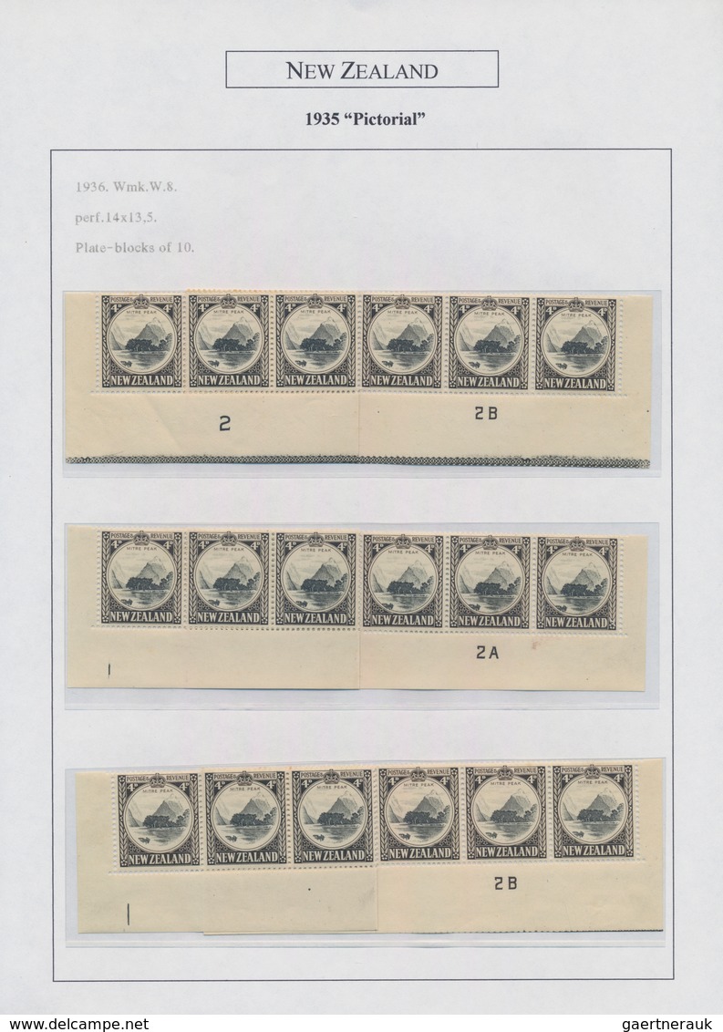 Neuseeland: 1935/1943 (ca.), DEFINITIVE ISSUE "PICTORIALS", Award-winning Deeply Specialised Exhibit - Cartas & Documentos