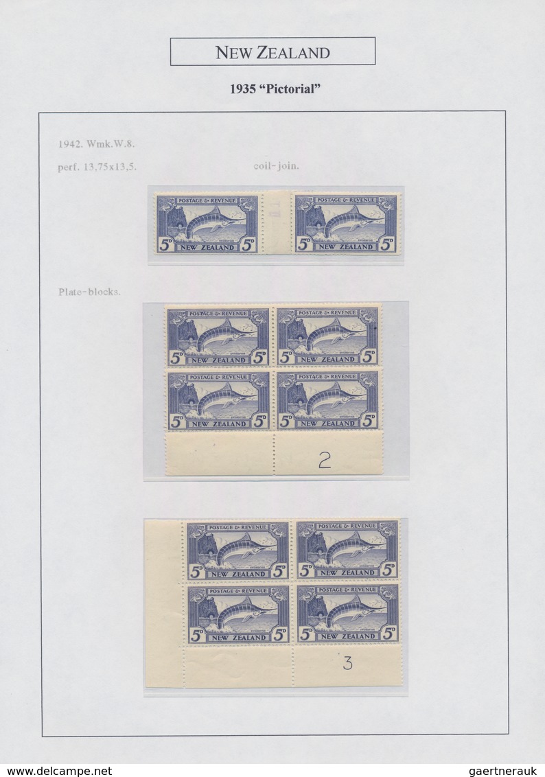 Neuseeland: 1935/1943 (ca.), DEFINITIVE ISSUE "PICTORIALS", Award-winning Deeply Specialised Exhibit - Lettres & Documents