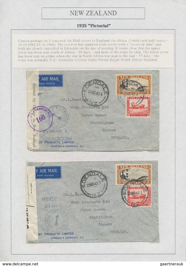 Neuseeland: 1935/1943 (ca.), DEFINITIVE ISSUE "PICTORIALS", award-winning deeply specialised exhibit