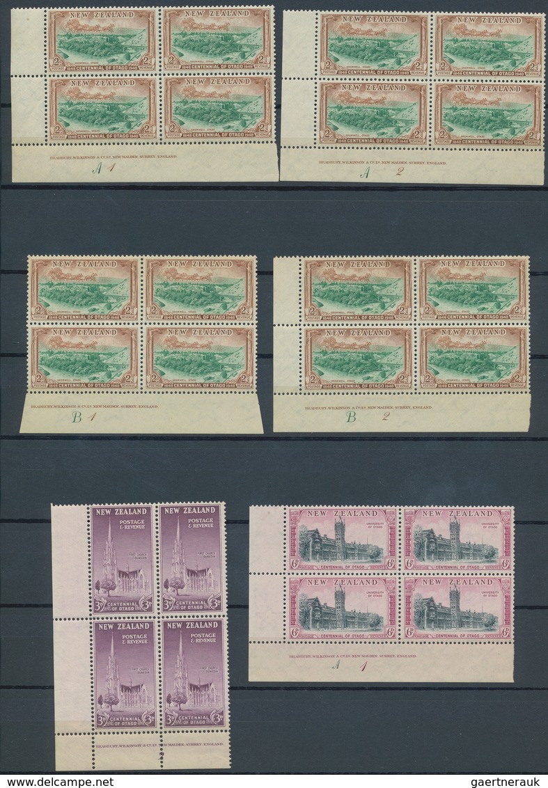 Neuseeland: 1935/1979, Chiefly Mint Collection/assortment Of Apprx. 130 Multiples With Marginal Impr - Covers & Documents