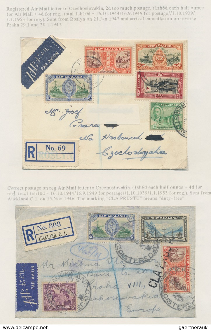 Neuseeland: 1936/1961, Mainly 1940s And Many WW II Related, Collection Of Apprx. 63 Covers/cards Wit - Cartas & Documentos