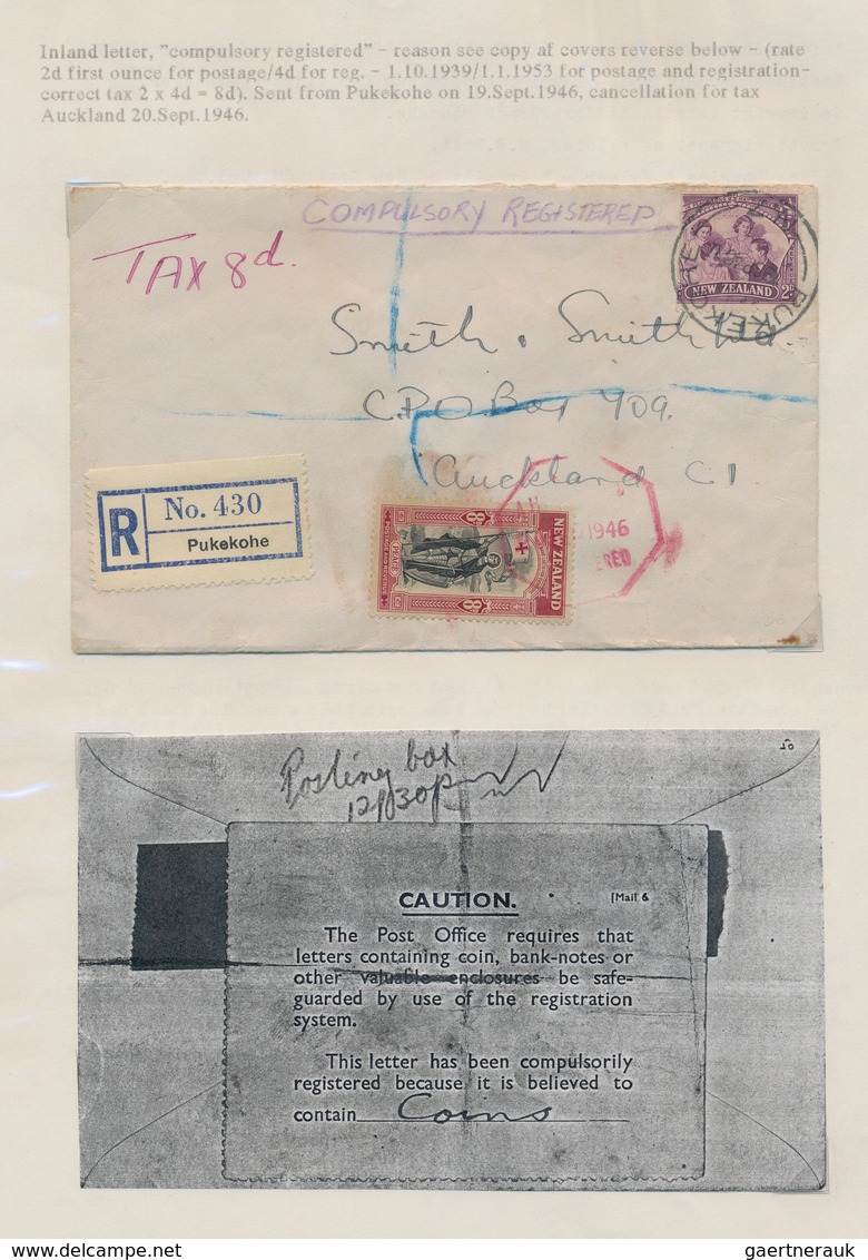 Neuseeland: 1936/1961, Mainly 1940s And Many WW II Related, Collection Of Apprx. 63 Covers/cards Wit - Cartas & Documentos