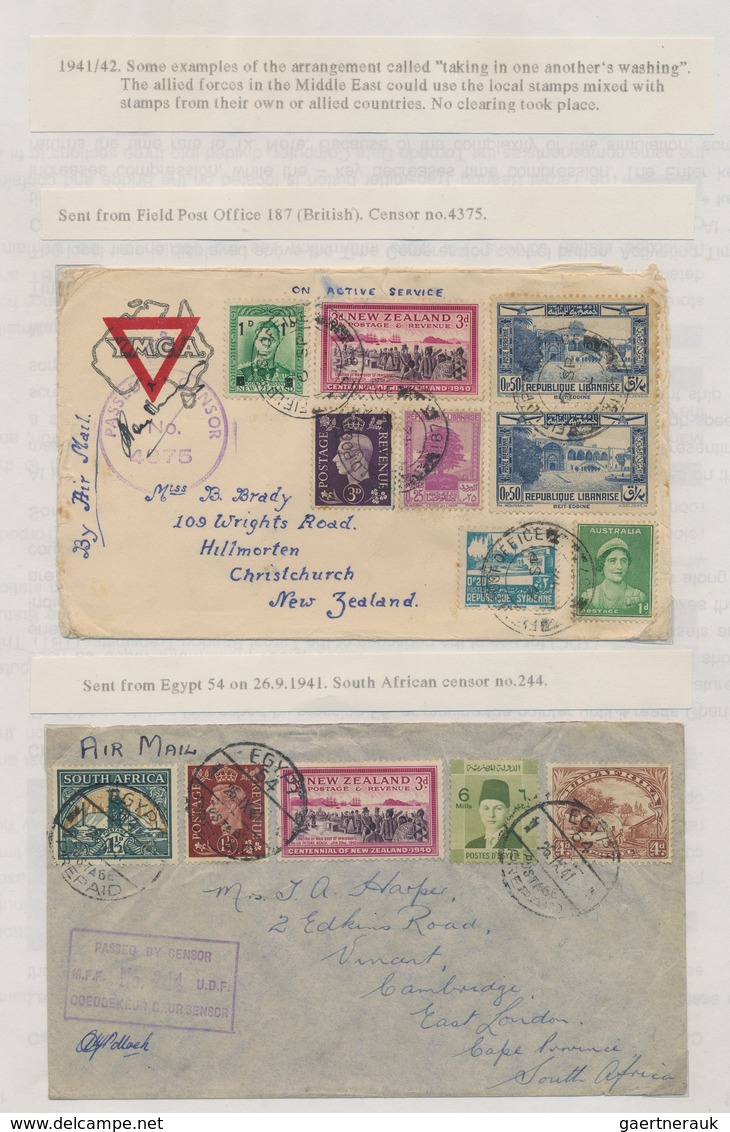 Neuseeland: 1936/1961, Mainly 1940s And Many WW II Related, Collection Of Apprx. 63 Covers/cards Wit - Lettres & Documents
