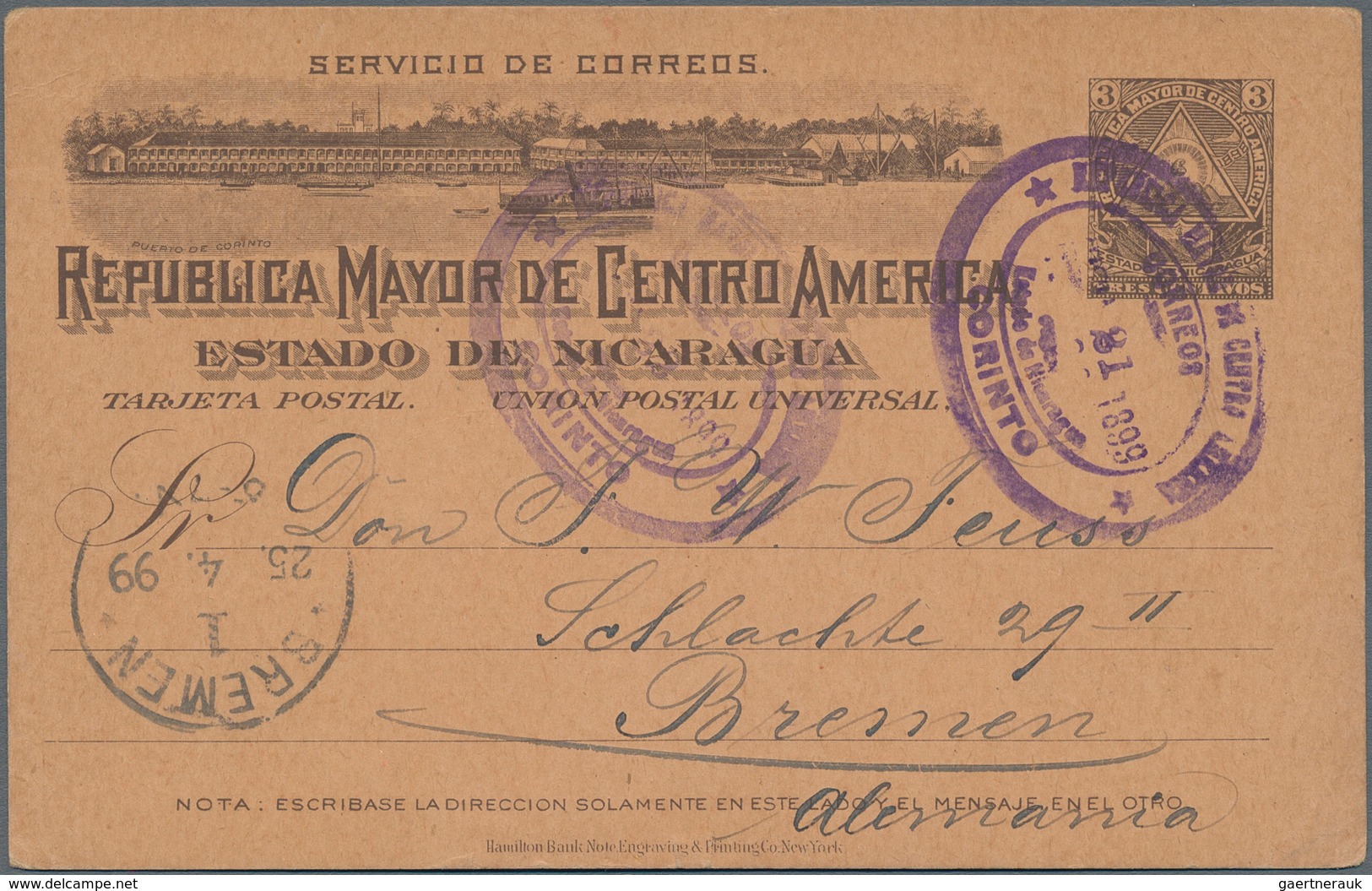 Nicaragua - Ganzsachen: 1889/1899, Lot Of 15 Commercially Used Stationeries (nine Cards, Five Envelo - Nicaragua