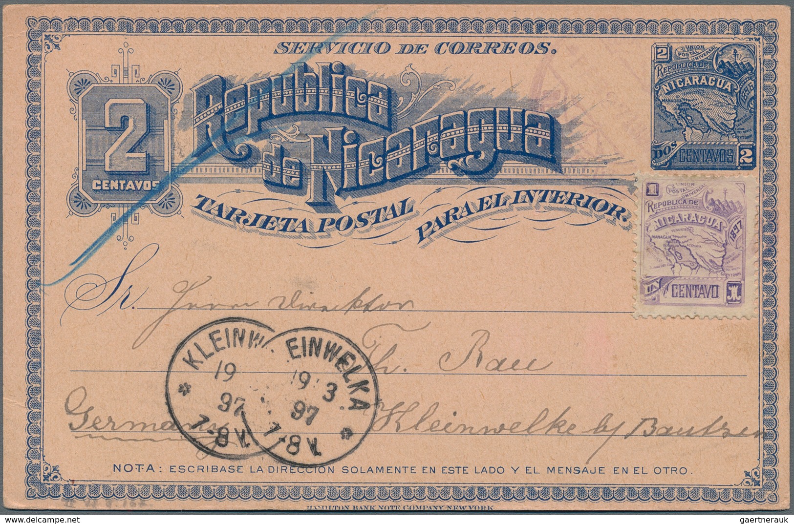 Nicaragua - Ganzsachen: 1889/1899, Lot Of 15 Commercially Used Stationeries (nine Cards, Five Envelo - Nicaragua