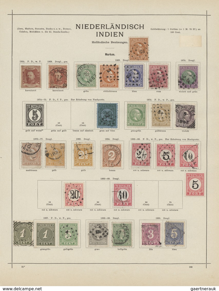 Niederländisch-Indien: 1864-1890, Albumseite Mit Einer Sauberen Sammlung Von Insgesamt 29 Marken, Da - Niederländisch-Indien