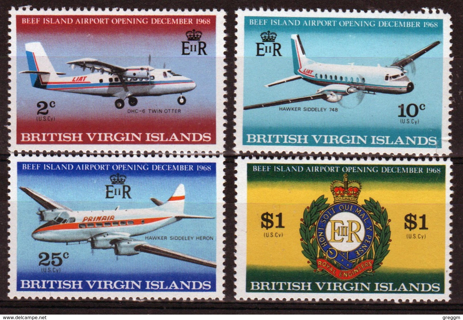 British Virgin Islands 1968 Queen Elizabeth Set Celebrating The Opening Of The Beef Island Airport. - British Virgin Islands