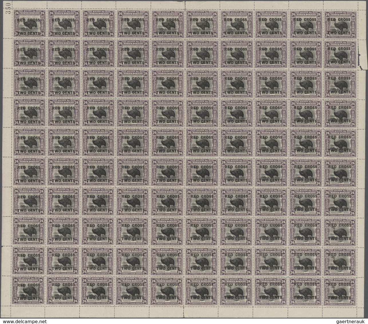 Nordborneo: 1918, Red Cross Overprints, 1c.-24c., Simplified Short Set Of Eleven Values, Each In (fo - North Borneo (...-1963)