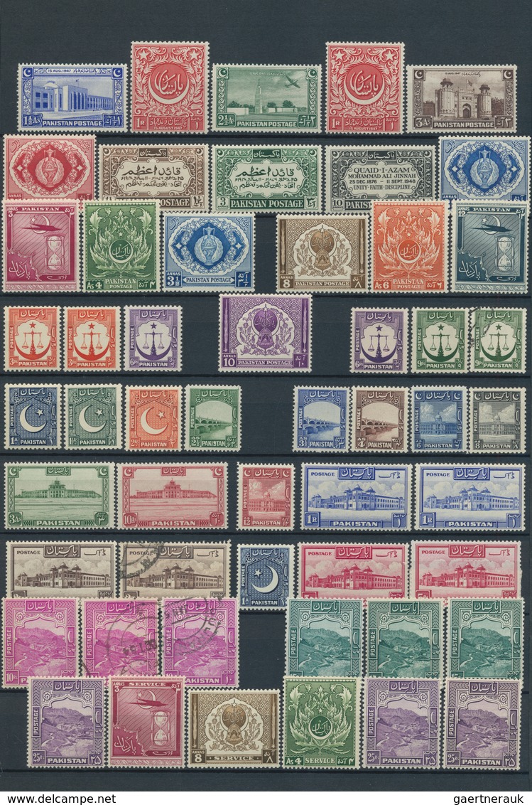 Pakistan: 1945/1966, Mint Collection On Stockpages, From 1947 Overprints On India 19 Values, 1948/19 - Pakistán