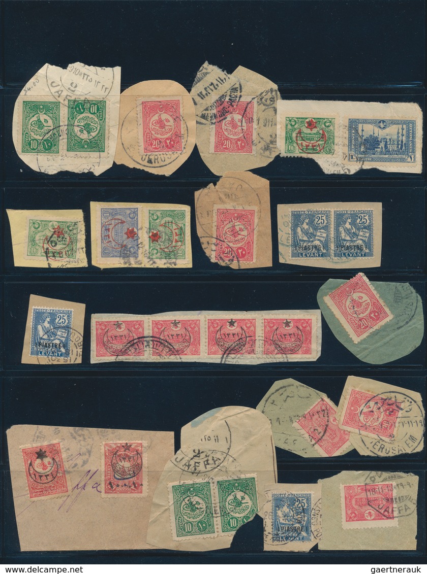 Palästina: 1900-1918, Ottoman Cancellations On 16 Stamps / Pieces, Including Different Types And Num - Palestine