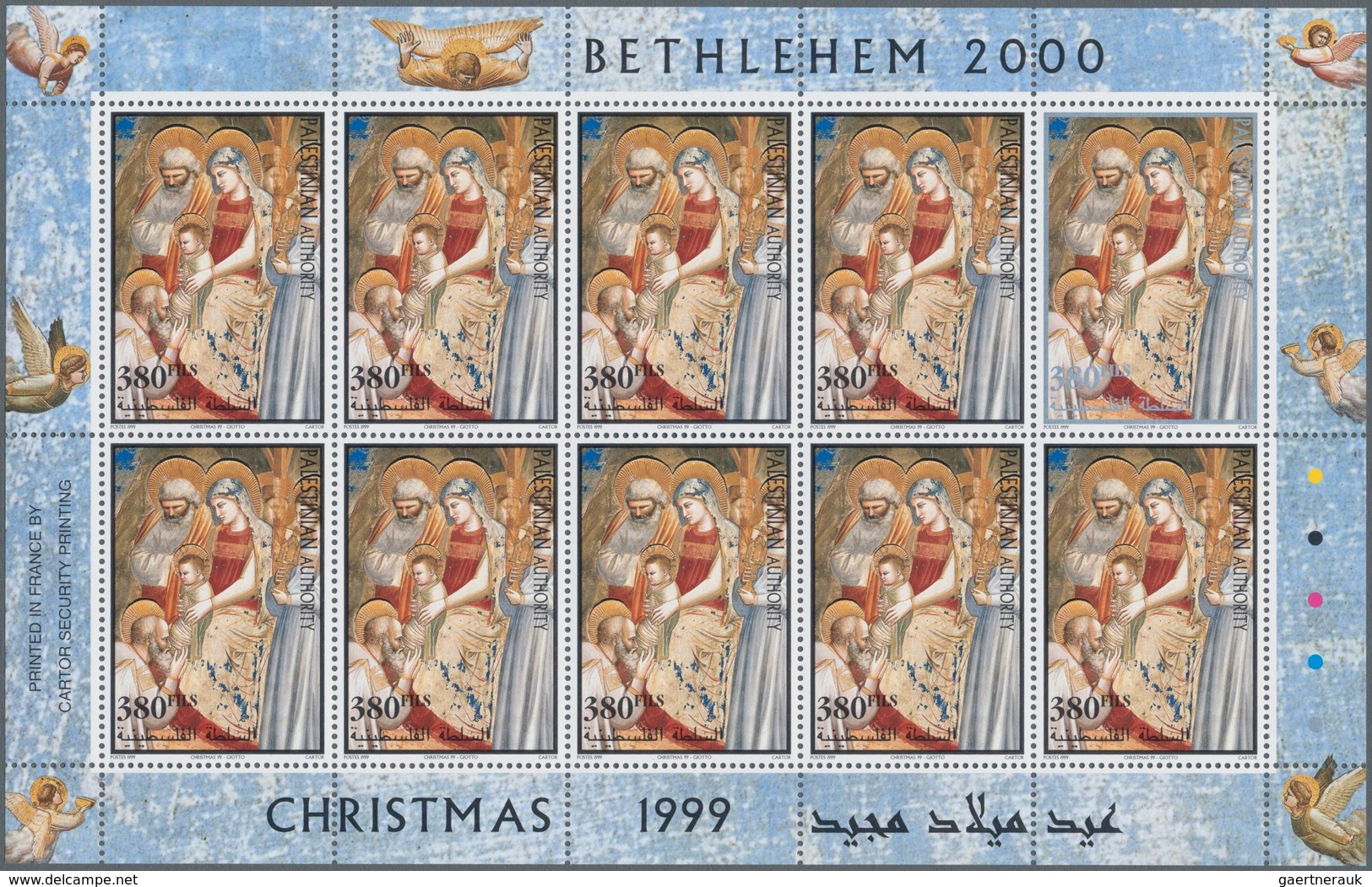 Palästina: 1999, Christmas, MHN Stock Of These Issues In Sheetlets (each One With Nine "normal" Stam - Palästina