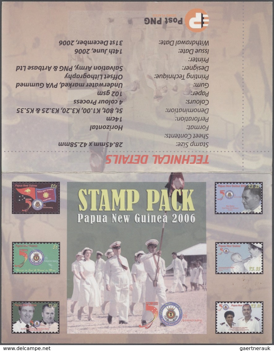 Papua Neuguinea: 1996/2008 Huge stock of so-called PNG STAMP PACKS, each containing a complete stamp