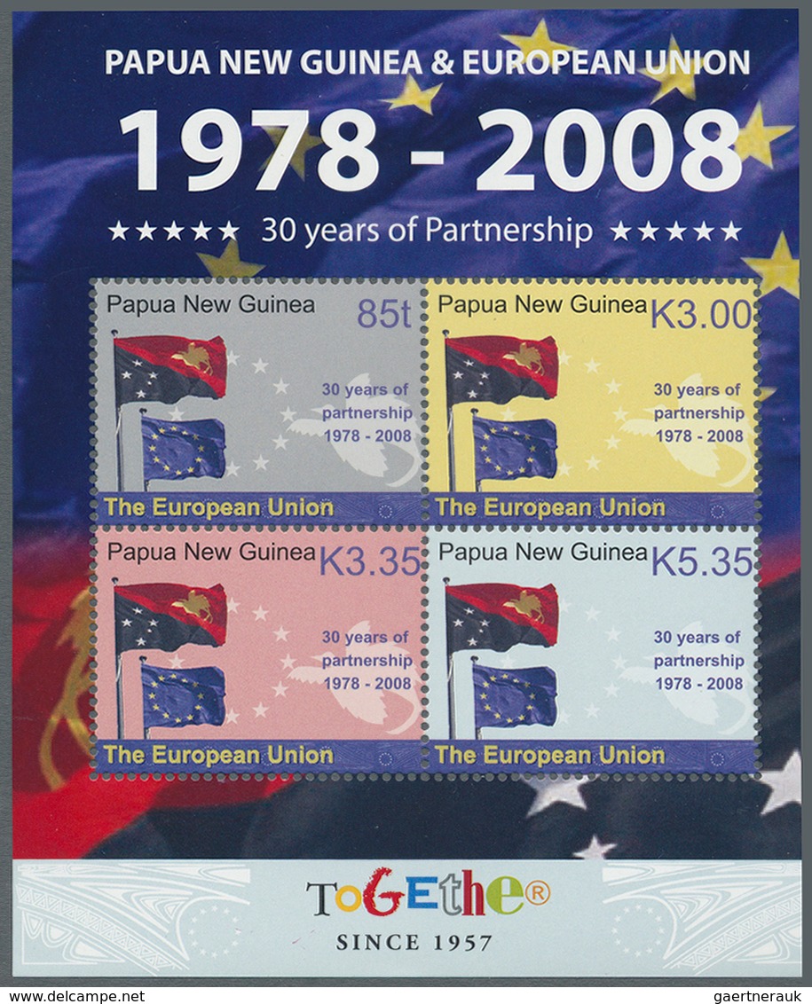 Papua Neuguinea: 2008. Lot Of 950 Souvenir Sheets PNG PARTNERSHIP WITH EUROPEAN UNION (30th Annivers - Papoea-Nieuw-Guinea