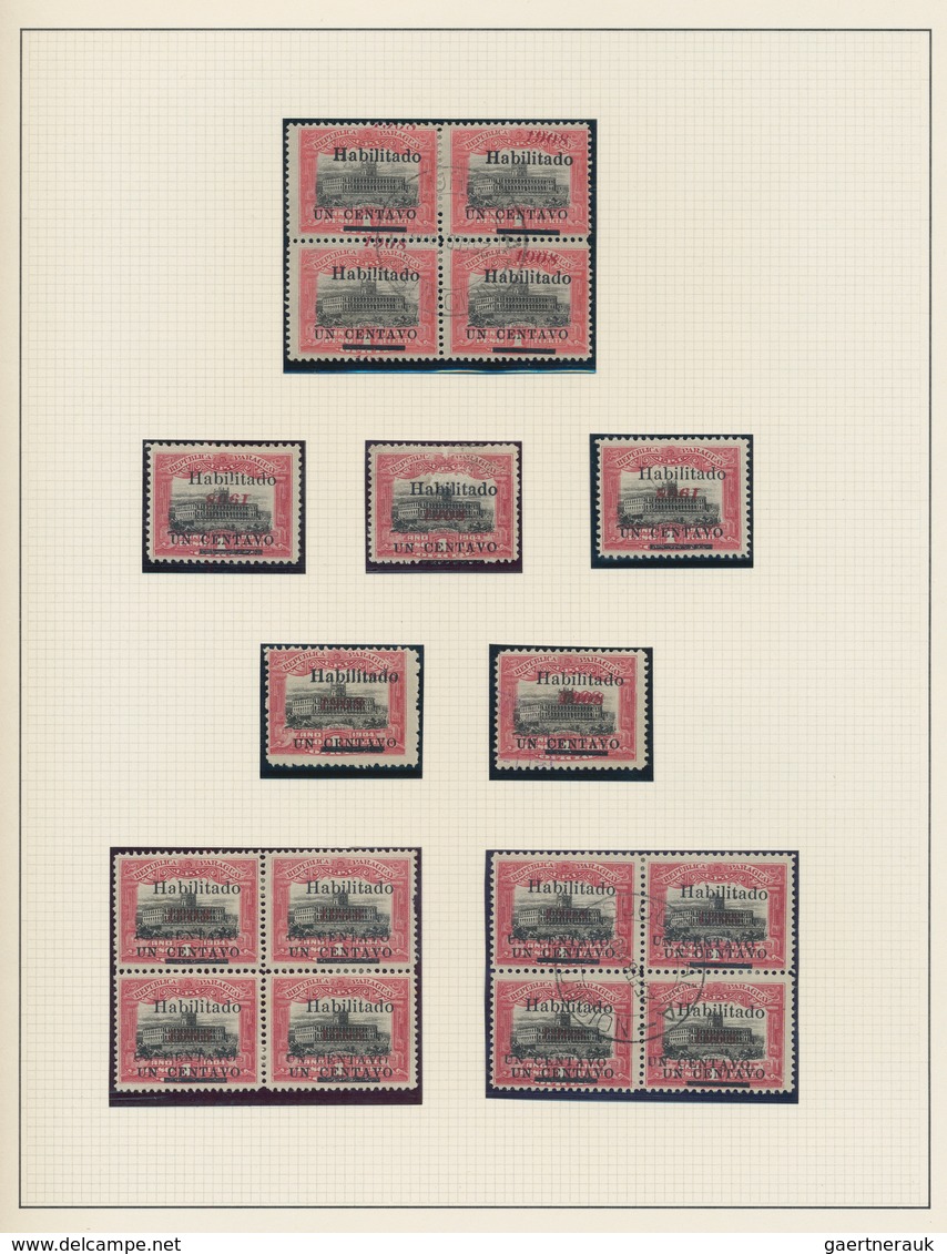 Paraguay: 1908/1909, Revaluation Overprints, Specialised Collection Of 108 Stamps (incl. Units) Neat - Paraguay