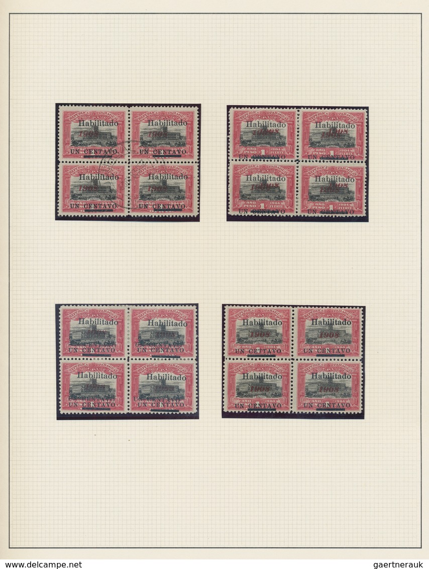 Paraguay: 1908/1909, Revaluation Overprints, Specialised Collection Of 108 Stamps (incl. Units) Neat - Paraguay