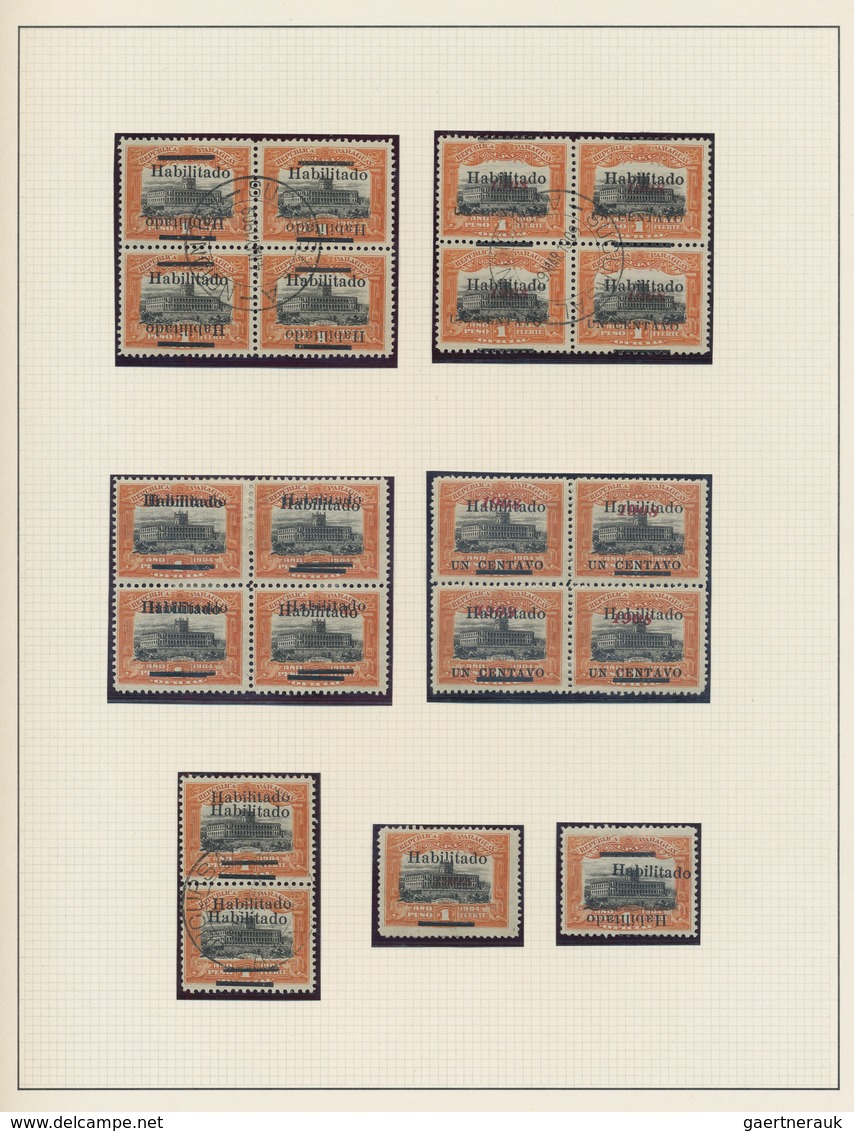 Paraguay: 1908/1909, Revaluation Overprints, Specialised Collection Of 108 Stamps (incl. Units) Neat - Paraguay