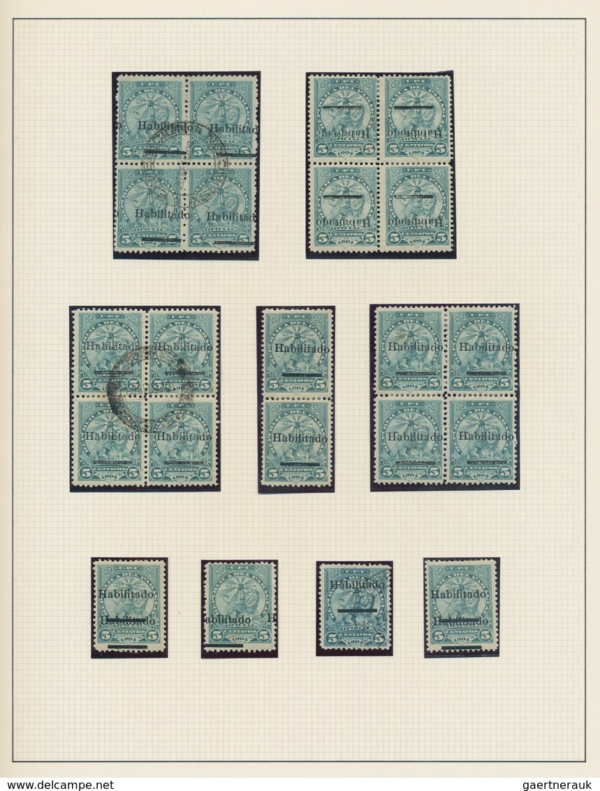 Paraguay: 1908/1909, Revaluation Overprints, Specialised Collection Of 93 Stamps (incl. Units) Neatl - Paraguay