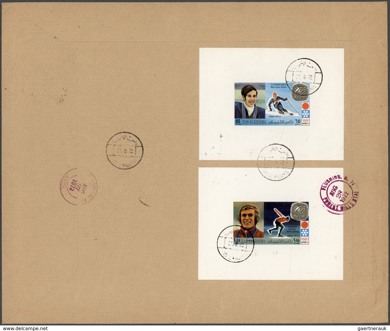 Ras Al Khaima: 1969/1972, Assortment Incl. 23 Covers (unaddressed Envelopes Resp. Registered Covers) - Ras Al-Khaima